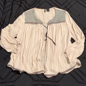 New Directions off white w/ Aztec print cardigan